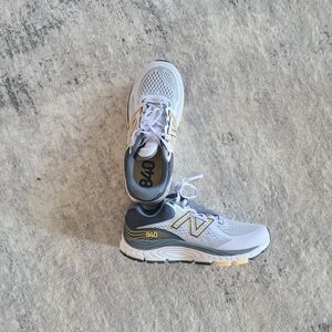 New Balance White and Gray Athletic Shoes